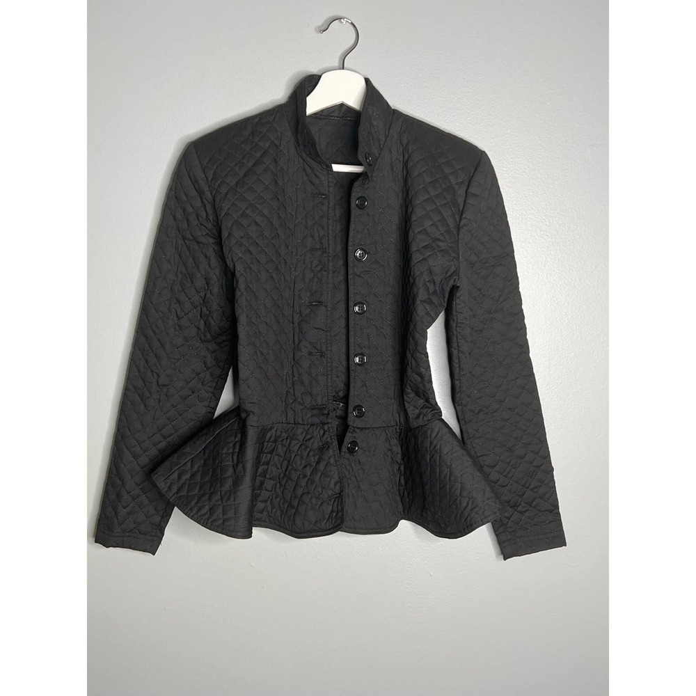 Women’s Quilted Black Peplum Jacket